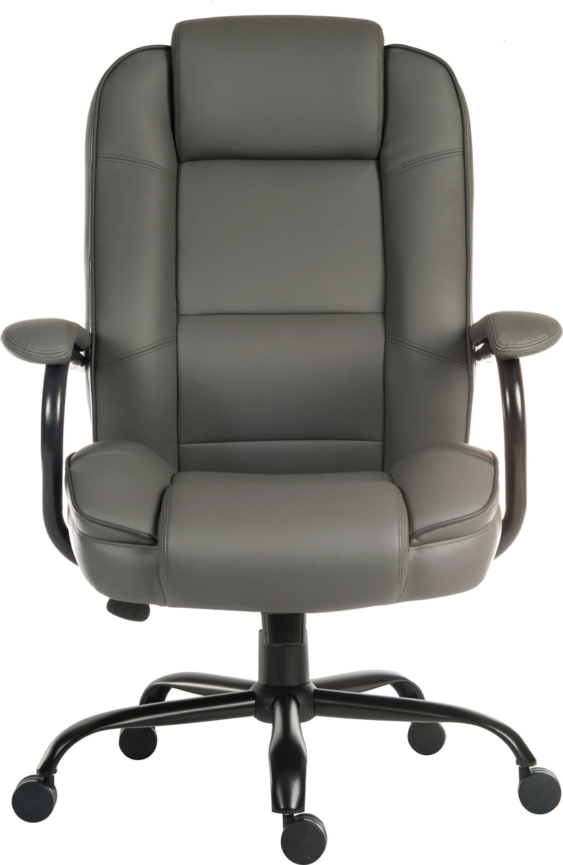 Teknik Office Goliath Duo Heavy Duty Bonded Leather Faced Executive Office Chair With Padded Armrests & Contrast Piping