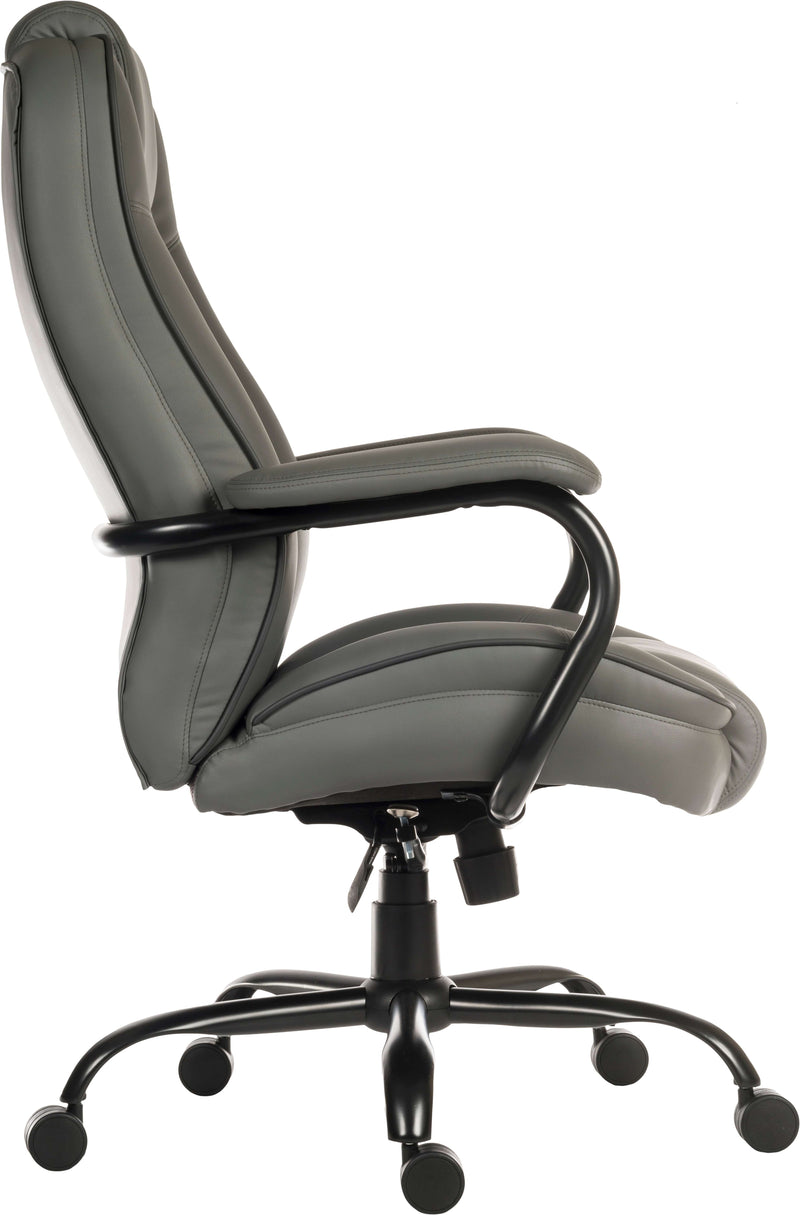 Teknik Office Goliath Duo Heavy Duty Bonded Leather Faced Executive Office Chair With Padded Armrests & Contrast Piping