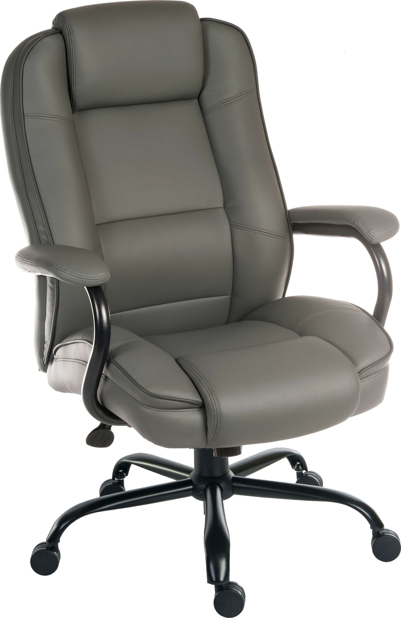 Teknik Office Goliath Duo Heavy Duty Bonded Leather Faced Executive Office Chair With Padded Armrests & Contrast Piping