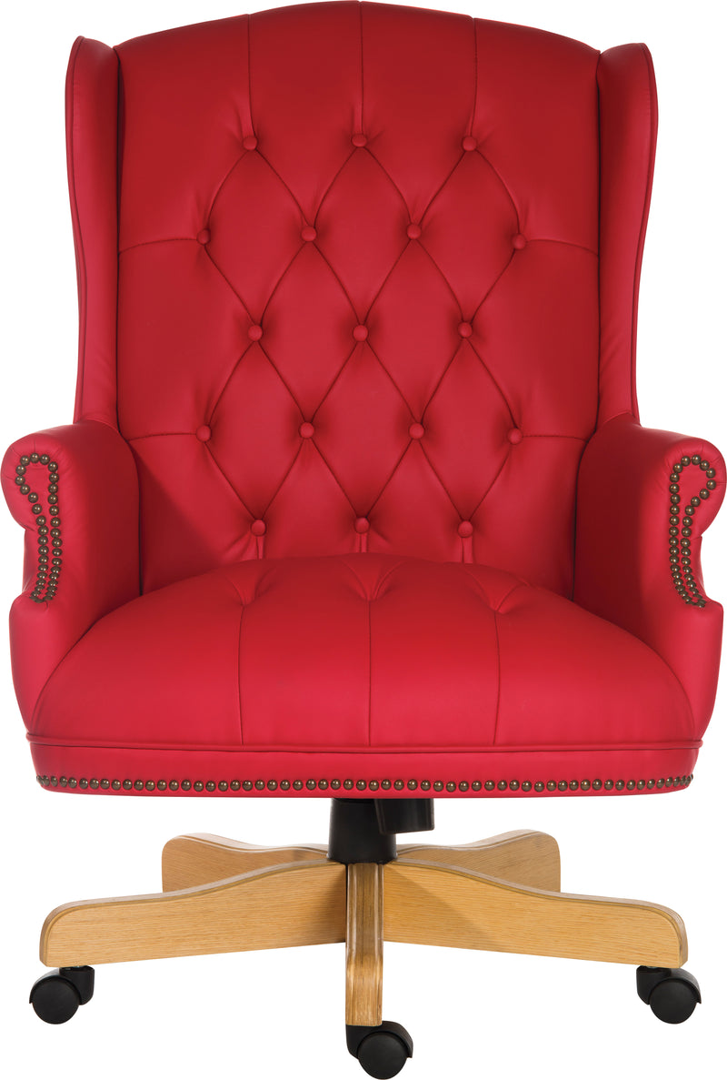 Teknik Office Chairman Rogue Swivel Traditional Button Tufted Luxury Bonded Leather Executive Chair