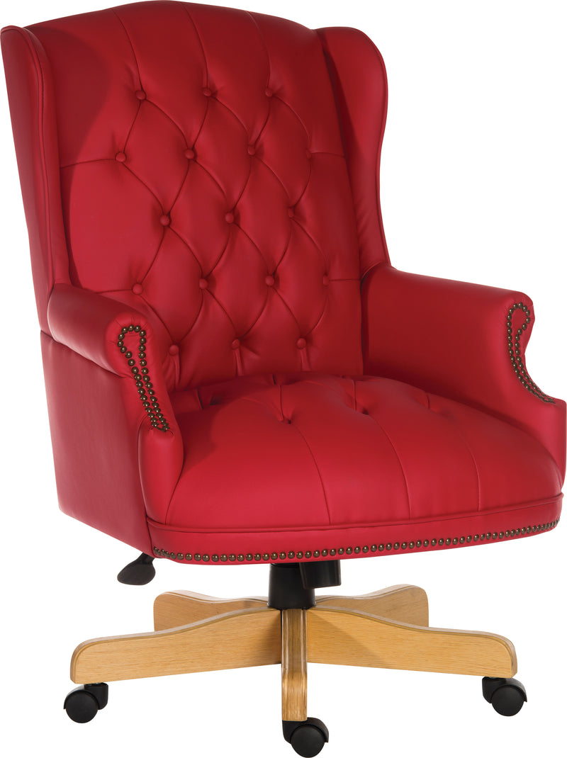 Teknik Office Chairman Rogue Swivel Traditional Button Tufted Luxury Bonded Leather Executive Chair