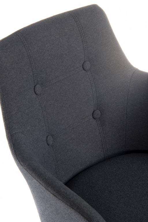 Teknik Office 4 Legged Reception Chair (Pack of 2) In Graphite Soft Brushed Fabric & Oak Coloured Legs