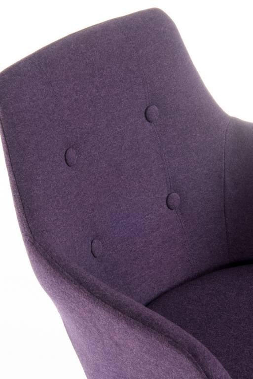 Teknik Office 4 Legged Reception Chair (Pack of 2) In Plum Soft Brushed Fabric & Oak Coloured Legs