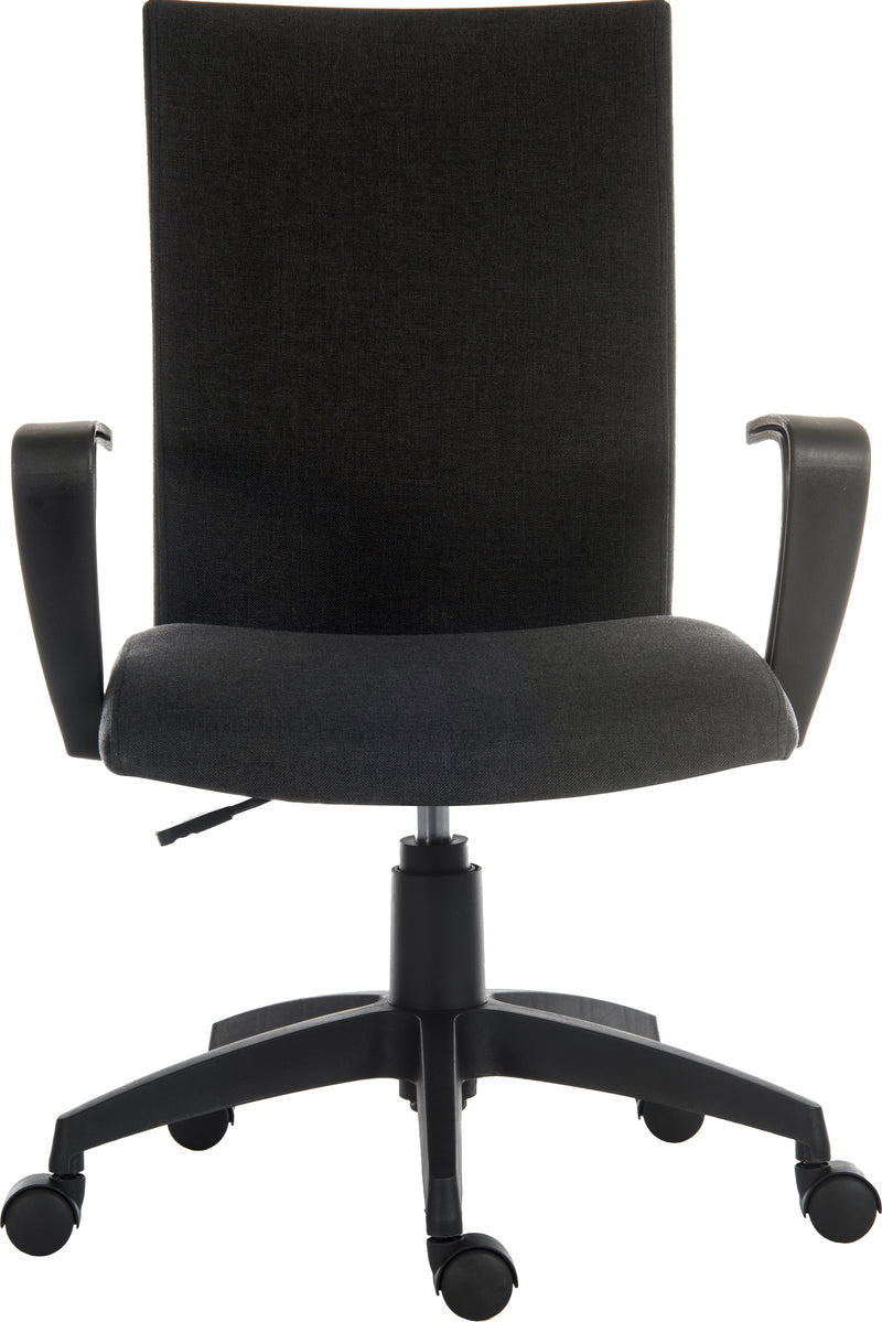 Teknik Office Work Chair With Durable Black Nylon Fixed Armrests & Black Nylon Pyramid Style Base