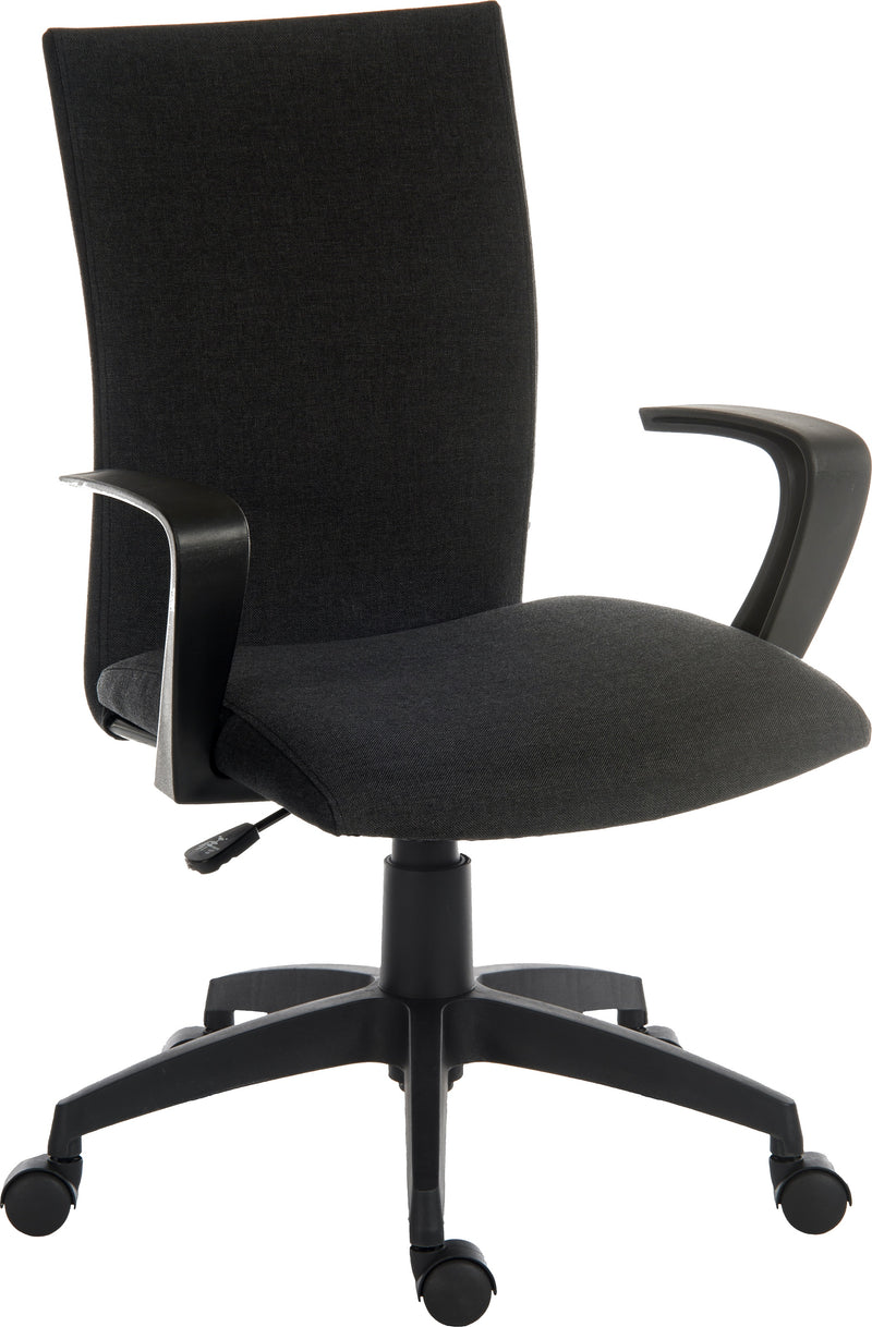 Teknik Office Work Chair With Durable Black Nylon Fixed Armrests & Black Nylon Pyramid Style Base