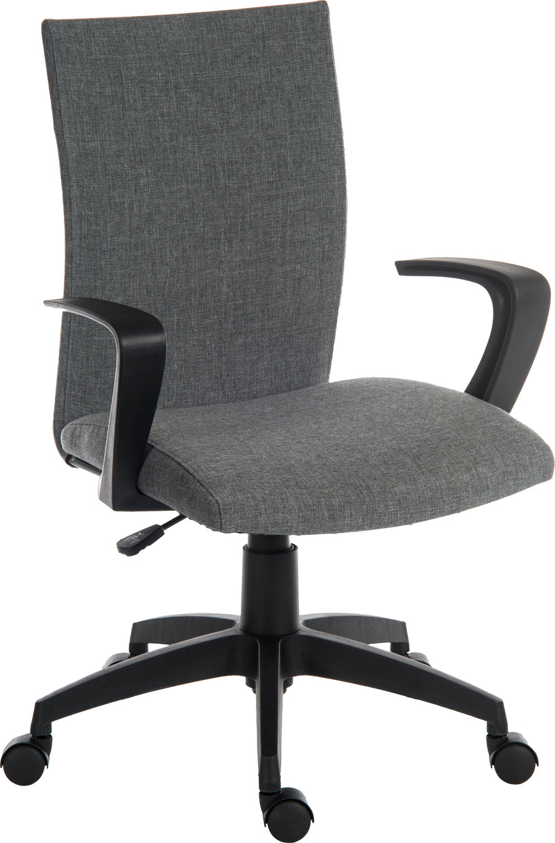 Teknik Office Work Chair With Durable Black Nylon Fixed Armrests & Black Nylon Pyramid Style Base