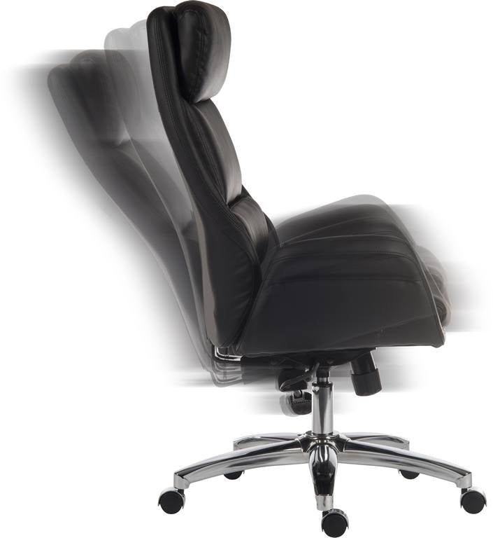 Ambassador Reclining Executive Chair Black With Gull Wing Arms & Independent Recline Function Backrest