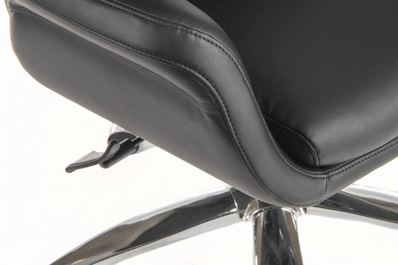 Ambassador Reclining Executive Chair Black With Gull Wing Arms & Independent Recline Function Backrest