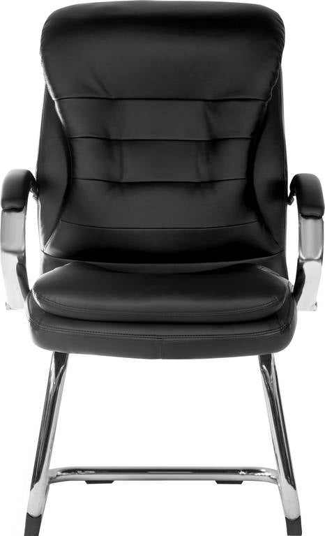 Goliath Light Visitor Black Cantilever Chair With Matching Padded Armrests