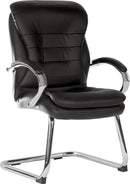 Goliath Light Visitor Black Cantilever Chair With Matching Padded Armrests - NWOF