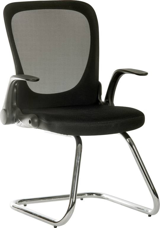 Flip Mesh Visitor Chair With Mesh Aerated Backrest & Flip Up Armrests