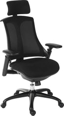 Rapport Mesh Luxury Curved Executive Chair With Removable Headrest & Height Adjustable Arms - NWOF