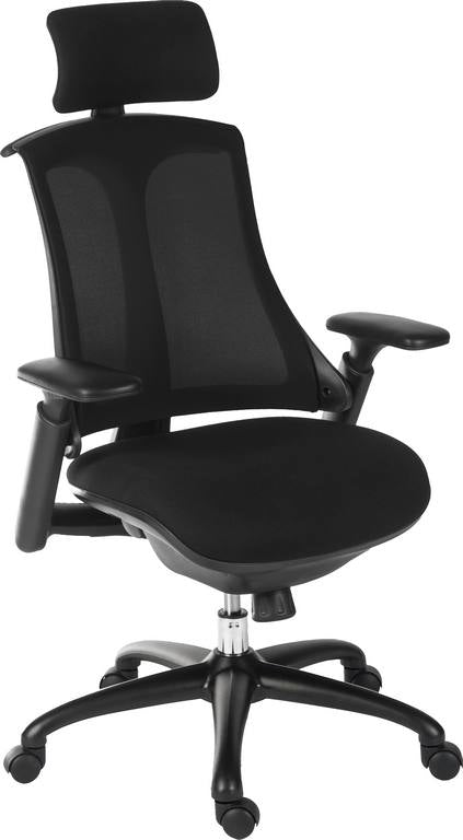 Rapport Mesh Luxury Curved Executive Chair With Removable Headrest & Height Adjustable Arms