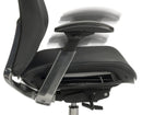 Teknik Office Quantum Black Executive Chair With Breathable Graphite Grey Mesh Backrest & Multi Adjustable Padded Armrests - NWOF