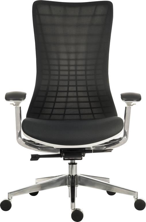 Teknik Office Quantum White Executive Chair With Breathable Graphite Grey Mesh Backrest & Multi Adjustable Padded Armrests