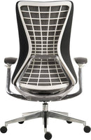 Teknik Office Quantum White Executive Chair With Breathable Graphite Grey Mesh Backrest & Multi Adjustable Padded Armrests - NWOF