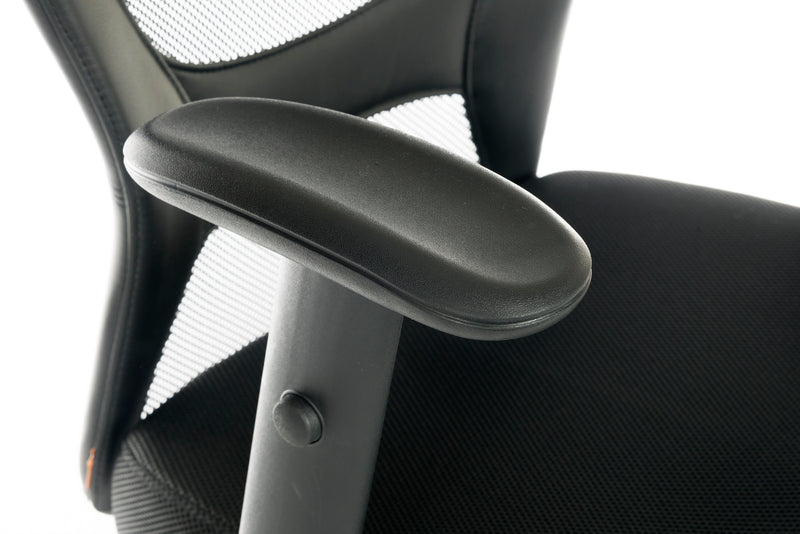 Teknik Office Mistral Executive Mesh Back & Leather Faced Seat With Matching Removable Padded Armrests