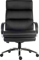 Teknik Office Samson Heavy Duty Black Leather Look Executive Chair With Matching Padded Armrests - NWOF
