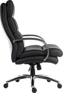 Teknik Office Samson Heavy Duty Black Leather Look Executive Chair With Matching Padded Armrests - NWOF