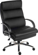 Teknik Office Samson Heavy Duty Black Leather Look Executive Chair With Matching Padded Armrests - NWOF