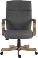 Teknik Office Grayson Fabric Grey Chair With Driftwood Effect Arms & Matching Five Star Base - NWOF