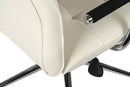 Teknik Office Piano Executive Contemporary Chair White Bonded Leather With Unique Chrome & Soft Touch PU Armrests - NWOF