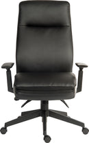 Teknik Office Plush Ergo Executive Chair Black Bonded Leather Faced Fabric With Mesh Detailing & 3 Lever Asynchronous Mechanism - NWOF