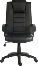Teknik Office Leader Executive Bonded Leather Faced Chair With Nylon Base & Matching Armrests - NWOF