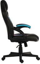 Kyoto Gaming Chair PU & PVC Covered Contrasting Materials With Fixed Padded Arms & Racing Style Backrest Design - NWOF