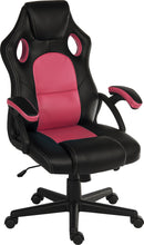 Kyoto Gaming Chair PU & PVC Covered Contrasting Materials With Fixed Padded Arms & Racing Style Backrest Design - NWOF