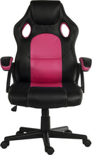 Kyoto Gaming Chair PU & PVC Covered Contrasting Materials With Fixed Padded Arms & Racing Style Backrest Design - NWOF