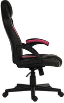 Kyoto Gaming Chair PU & PVC Covered Contrasting Materials With Fixed Padded Arms & Racing Style Backrest Design - NWOF