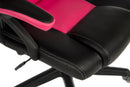 Kyoto Gaming Chair PU & PVC Covered Contrasting Materials With Fixed Padded Arms & Racing Style Backrest Design - NWOF
