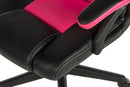 Kyoto Gaming Chair PU & PVC Covered Contrasting Materials With Fixed Padded Arms & Racing Style Backrest Design - NWOF