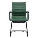 Aura Contemporary Medium Back Bonded Leather Visitor Chair - Black Frame