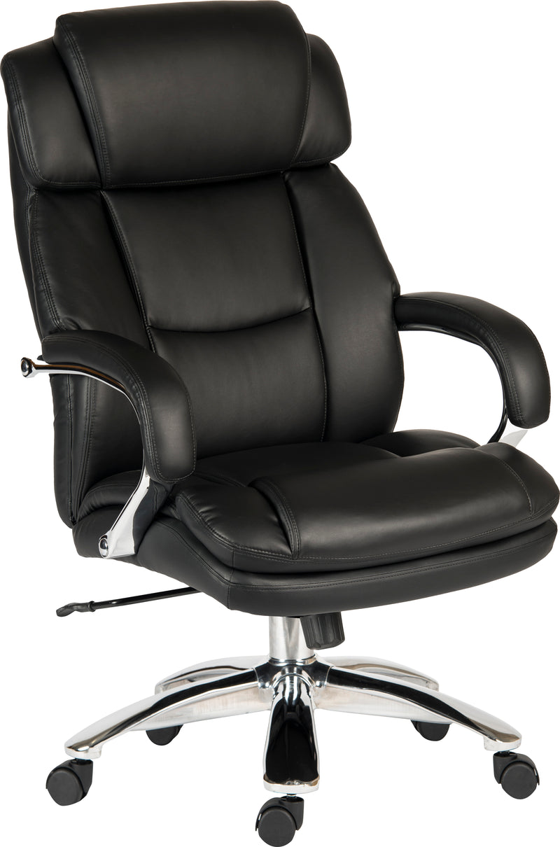 Teknik Office Colossus Heavy Duty Executive Chair With Bonded Leather Faced Backrest With Stylish Chrome Armrests & Soft Pads