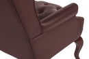 Teknik Office Chairman Guest Burgundy Traditional Button Tufted Luxury Bonded Leather Guest Chair - NWOF