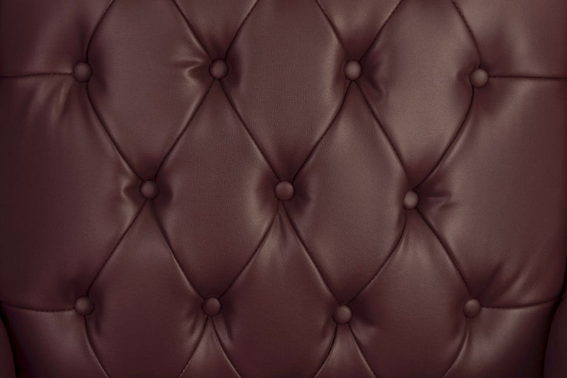 Teknik Office Chairman Guest Burgundy Traditional Button Tufted Luxury Bonded Leather Guest Chair - NWOF