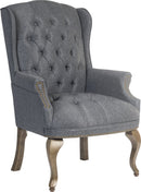 Teknik Office Chairman Guest Grey Fabric Traditional Button Tufted Luxury Guest Chair - NWOF