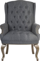 Teknik Office Chairman Guest Grey Fabric Traditional Button Tufted Luxury Guest Chair - NWOF