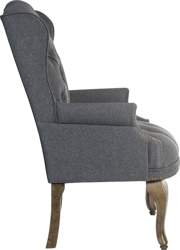Teknik Office Chairman Guest Grey Fabric Traditional Button Tufted Luxury Guest Chair - NWOF