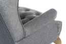 Teknik Office Chairman Guest Grey Fabric Traditional Button Tufted Luxury Guest Chair - NWOF