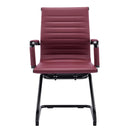 Aura Contemporary Medium Back Bonded Leather Visitor Chair - Black Frame