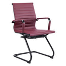 Aura Contemporary Medium Back Bonded Leather Visitor Chair - Black Frame