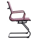 Aura Contemporary Medium Back Bonded Leather Visitor Chair - Black Frame