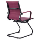 Aura Contemporary Medium Back Bonded Leather Visitor Chair - Black Frame