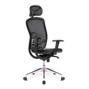 Liberty High Back Mesh Executive Chair With Adjustable Headrest & Chrome Base – Black - NWOF