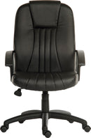 Teknik City Leather Faced Executive Office Chair With Durable Nylon Armrests & Matching Five Star Base - NWOF
