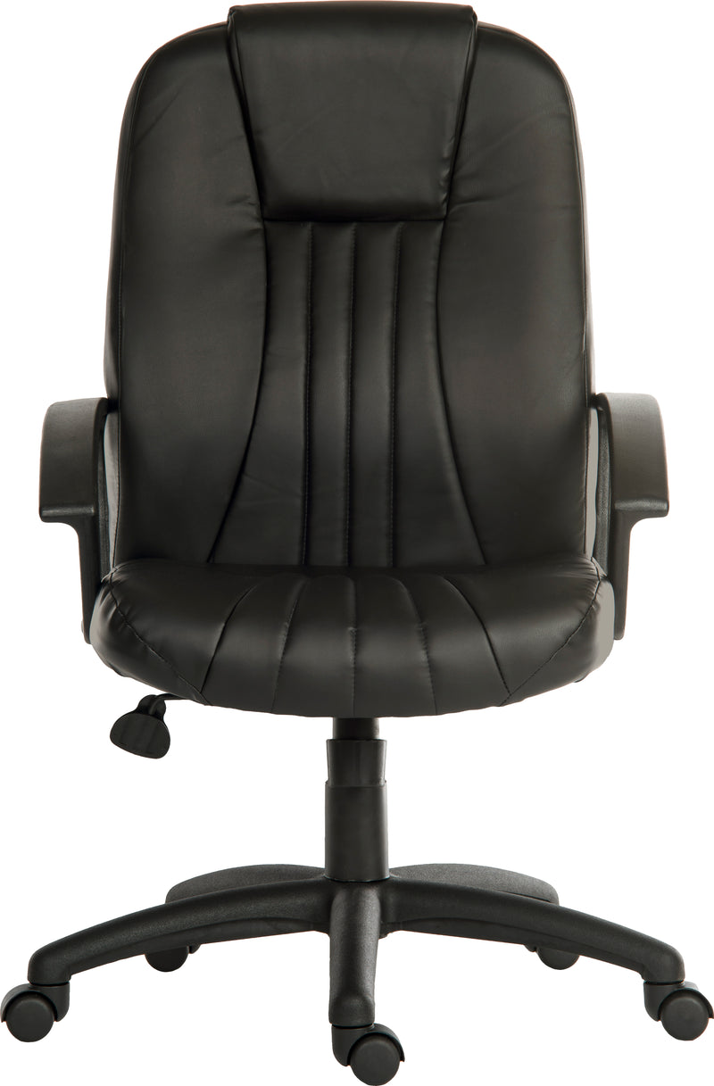 Teknik City Leather Faced Executive Office Chair With Durable Nylon Armrests & Matching Five Star Base