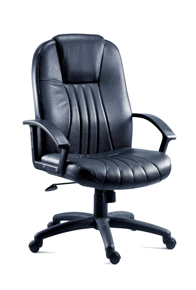 Teknik City Leather Faced Executive Office Chair With Durable Nylon Armrests & Matching Five Star Base